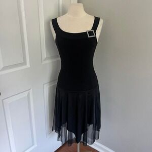 Y2K BLACK LIPSTICK FLAPPER MIDI DRESS‎
